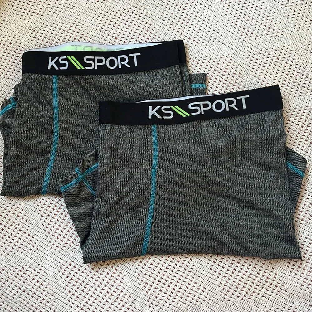 KS SPORT 2 Black Heather‎ Boxer Briefs with Moisture-Wicking Knit Fabric 4XL